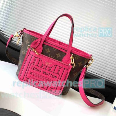 Copy L--V Rose Pondichery Neverfull Bandoulière Inside Out BB Handbag M12106 